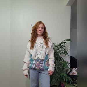 Country Concepts Handmade Floral Knit Sweater